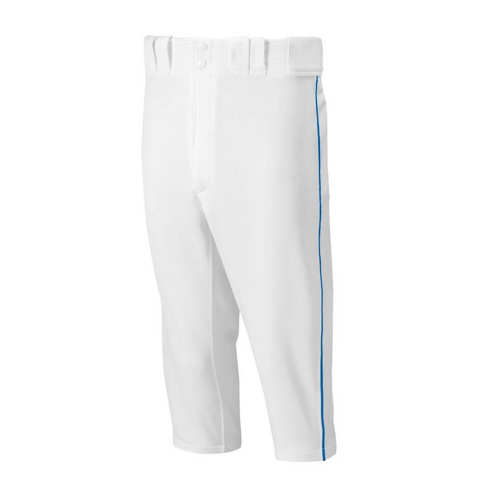 Calças Mizuno Baseball Premier Short Piped - Homem - Branco/Azul Marinho - OVJWH5612